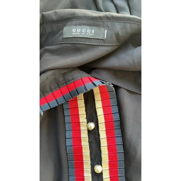 Gucci Black Buttondown Blouse Shirt Top Sheer S - Picture 7 of 7